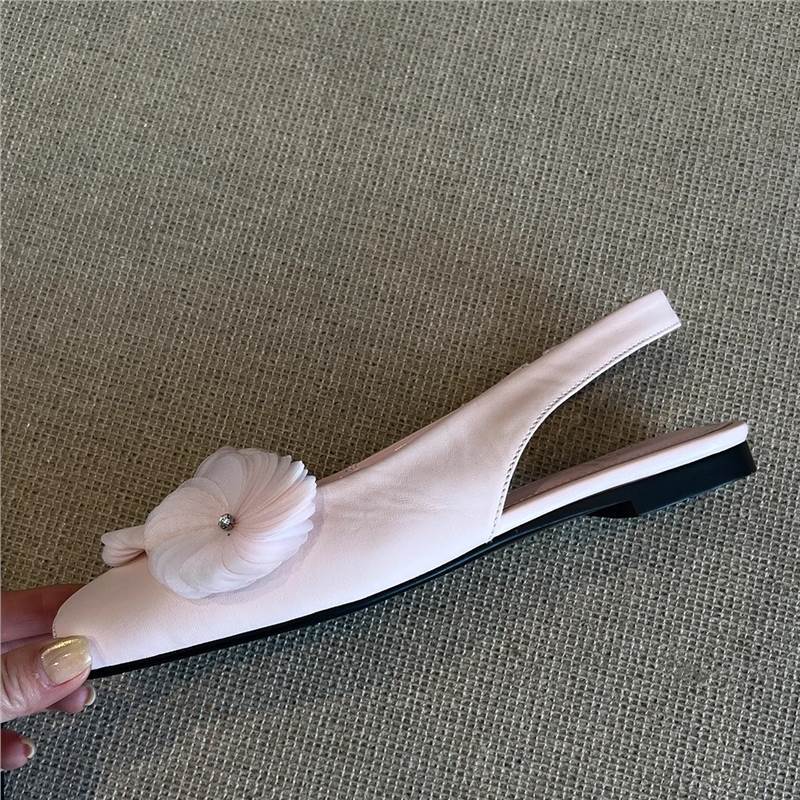 Damen Slingback Schuhe mit floralen Applikationen und komfortablem Absatz R&B