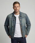 Herren Jeansjacke Bomber mit Teddyfutter