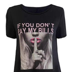 Damen Oversized T-Shirt-Kleid mit grafischem Druck und praktischen Taschen R&B