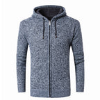 Herren moderne Strickjacke mit Kapuze und weichem Innenfutter R&B