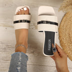 Damen Modische Slidesandalen mit elegantem Riemendesign und komfortabler Polsterung R&B