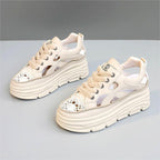 Damen Plateau-Sneaker mit atmungsaktivem Mesh-Obermaterial und modernem Design R&B