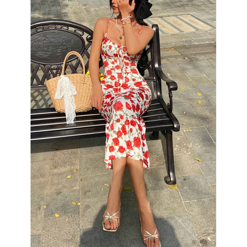 Damen Midi-Kleid mit floralen Details und zauberhaftem Schnitt R&B