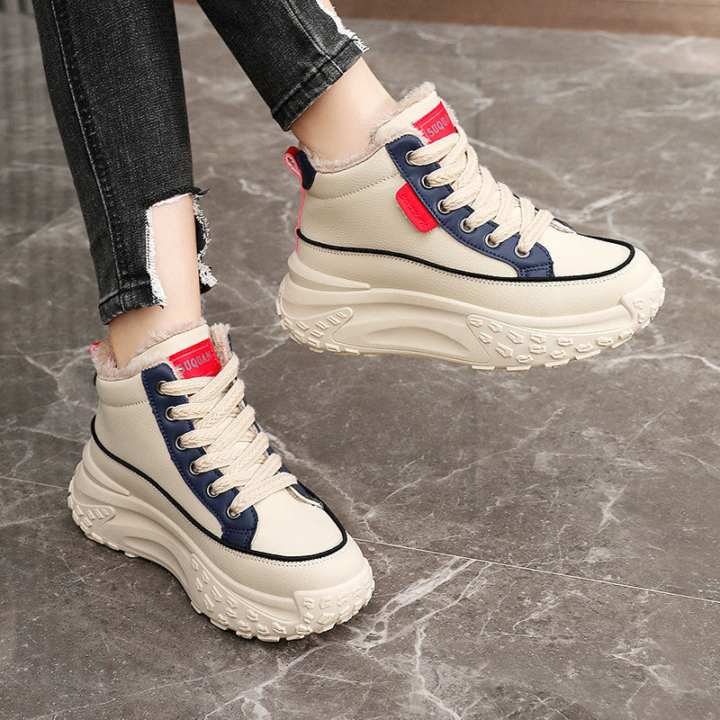 Damen High-Top Sneakers mit kuscheligem Innenfutter und rutschfester Profilsohle R&B