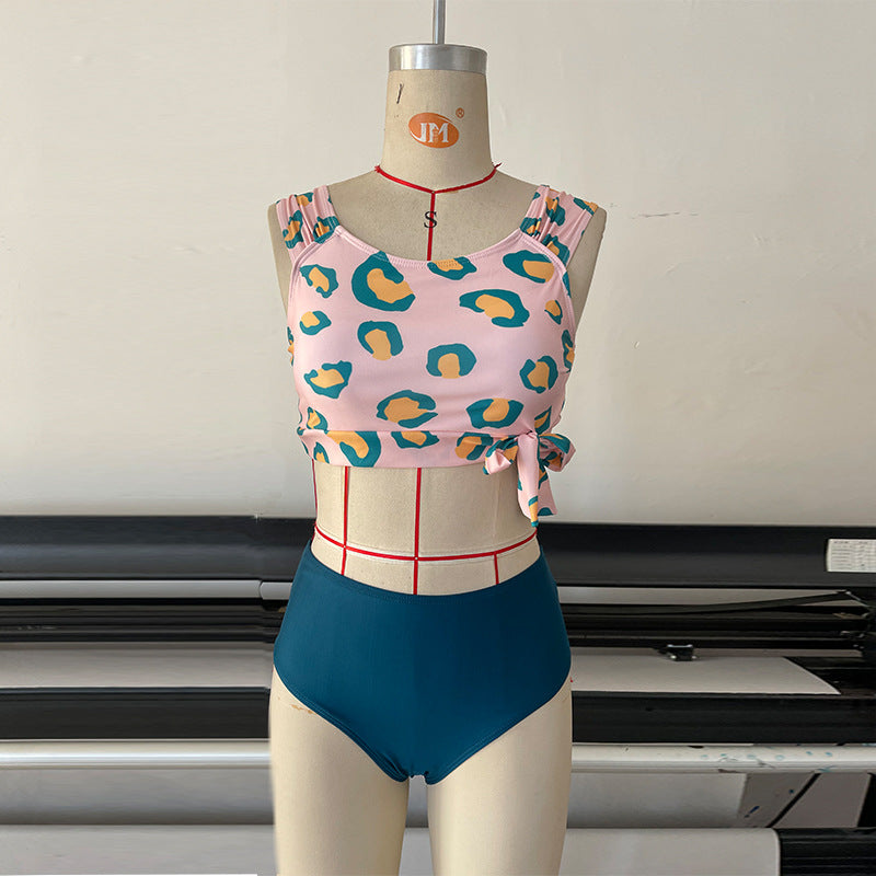 Damen Zweiteiliges Bikini-Set mit modischem Design und verstellbaren Trägern R&B