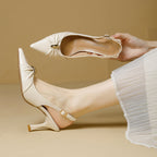 Damen elegante Slingback-Pumps mit modischem Schmuckelement