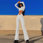 Damen enganliegendes Set mit Cross-Over-Details R&B