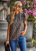 Damen Bluse mit floralem Design und Rüschendetails R&B