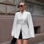Damen Oversized Blazerjacke mit elegantem Revers und modischem Schnitt R&B