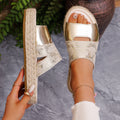 Damen Espadrilles mit dekorativen Riemen und flexibler Sohle R&B