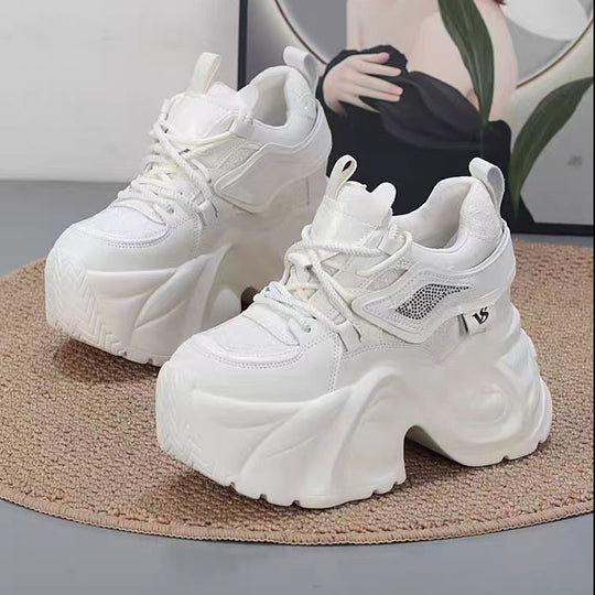 Damen Plateau Sneakers mit atmungsaktiver Mesh-Oberfläche und komfortabler Dämpfung R&B