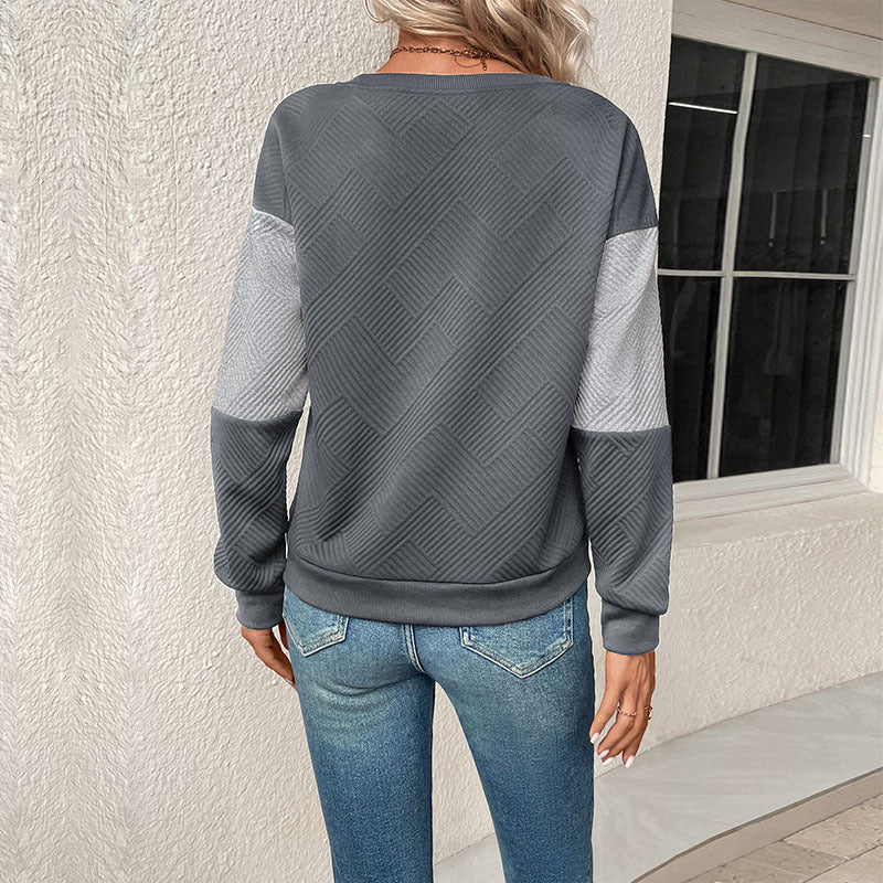Damen Lässiger Sweatshirt mit modernen geometrischen Mustern R&B