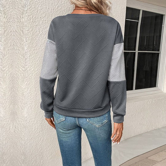 Damen Lässiger Sweatshirt mit modernen geometrischen Mustern R&B