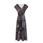 Damen Maxi-Kleid mit floralem Design und schmeichelndem V-Ausschnitt R&B