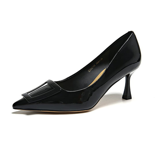 Damen elegante spitze Pumps mit funkelndem Schnallenakzent R&B