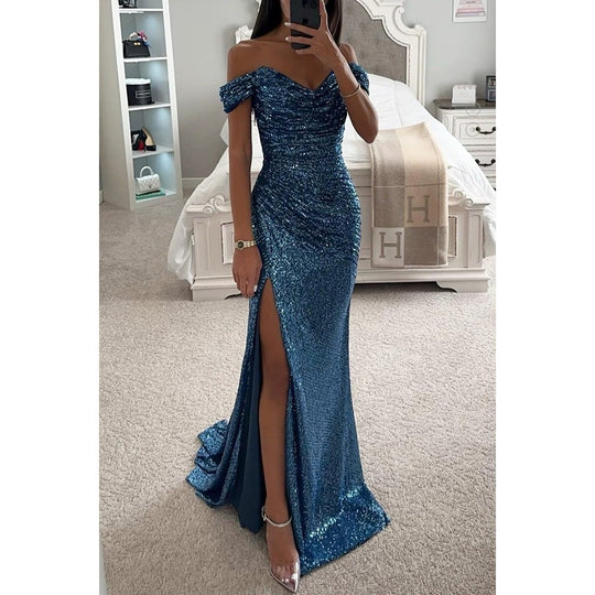 Damen Abendkleid mit schimmernden Pailletten R&B