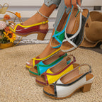 Damen Slingback-Pumps mit modischem Faltendesign und komfortablem Blockabsatz R&B