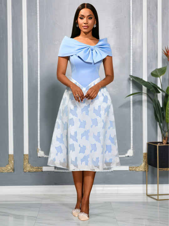 Damen Elegantes Cocktailkleid mit übergroßem Schleifen-Detail R&B