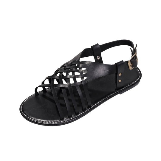 Damen geflochtene Riemchensandalen mit verstellbarem Riemen R&B