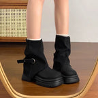 Damen Modische Stiefel mit hohem Schaft und flexibler Sohle R&B