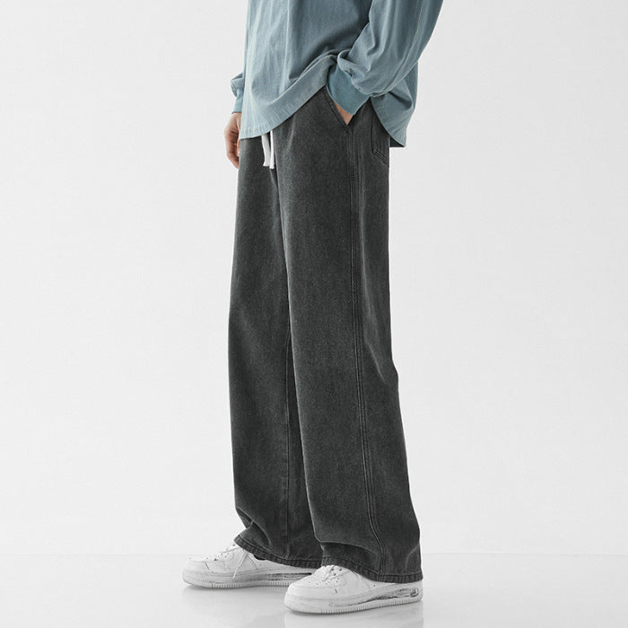 Herren weite Denim-Hose im modernen Vintage-Stil R&B