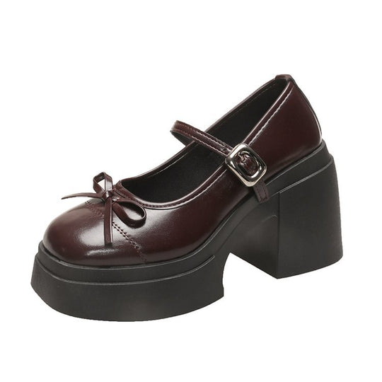 Damen Plateau-Pumps mit Riemchen und Schleifendetail R&B