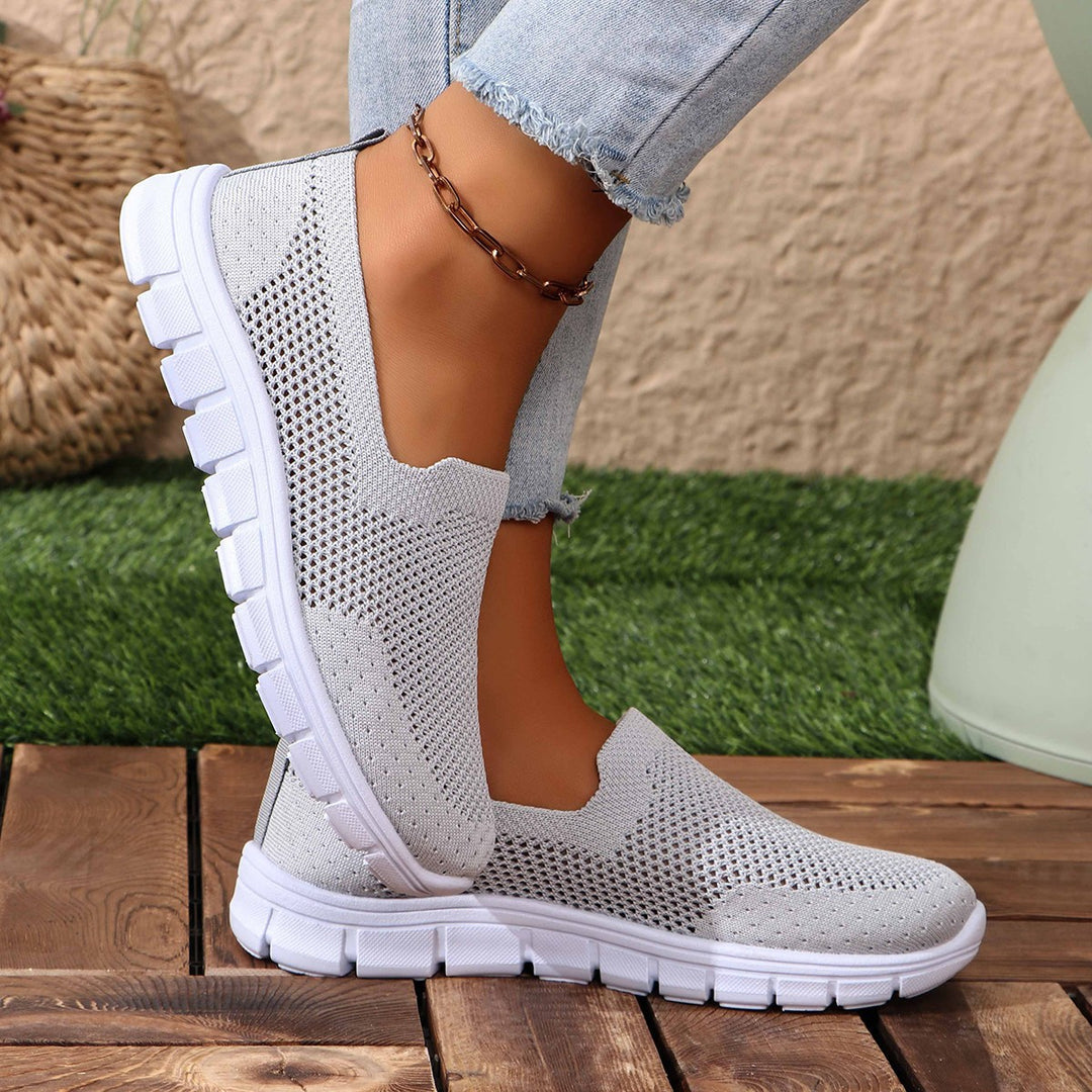 Damen Slip-On Freizeitschuhe mit atmungsaktiver Netzstruktur R&B