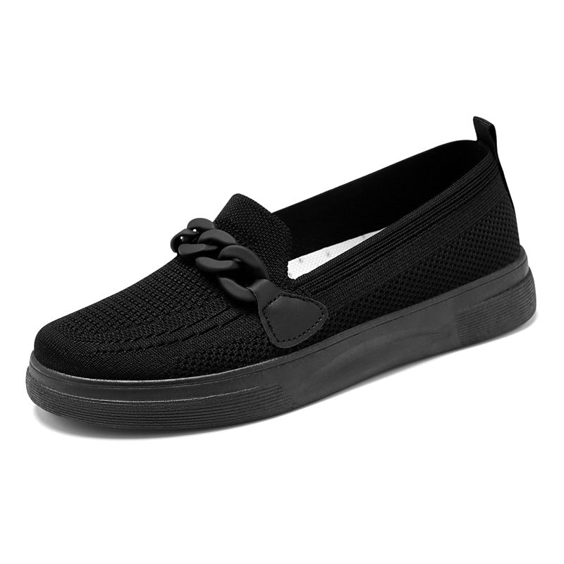 Damen Slip-On Freizeit-Schuhe mit modischem Ketten-Design R&B