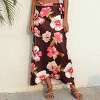 Damen eleganter Maxirock mit floralem Muster R&B
