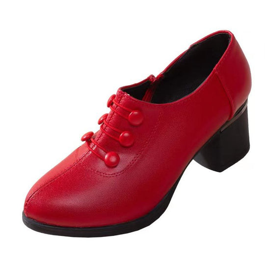 Damen nan Oxford-Pumps im Retrostil mit Zierknopfleiste und komfortablem Blockabsatz R&B