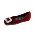 Damen elegante Ballerinas mit luxuriöser Schnallenapplikation