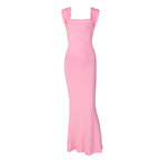 Damen Langärmliges Maxikleid mit schulterfreiem Design und Rüschendetails R&B