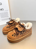 Damen Komfortable Sneaker mit kuscheligem Innenfutter und modischem Leopardenmuster R&B