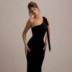 Damen Elegantes Maxikleid mit asymmetrischem Träger und figurbetontem Schnitt R&B