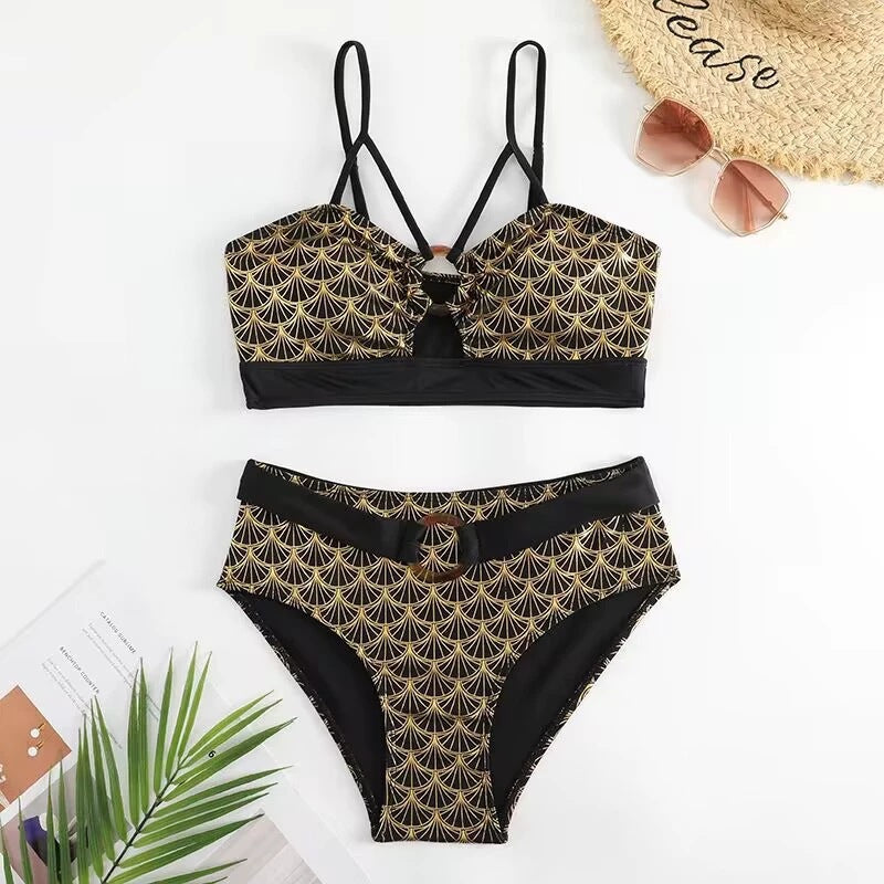Damen Triangel-Bikini mit elegantem Schnitt und modischen Akzenten R&B
