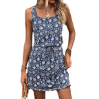 Damen Freizeitkleid mit floralem Muster und elastischem Bund R&B