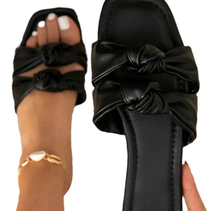 Damen elegante Riemchensandalen mit Knoten R&B