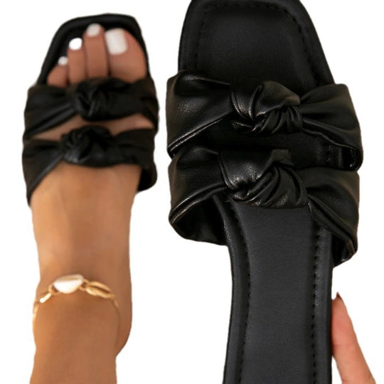 Damen elegante Riemchensandalen mit Knoten R&B