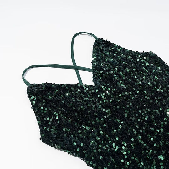 Damen Cocktailkleid mit schimmerndem Paillettenbesatz und asymmetrischem Saum R&B