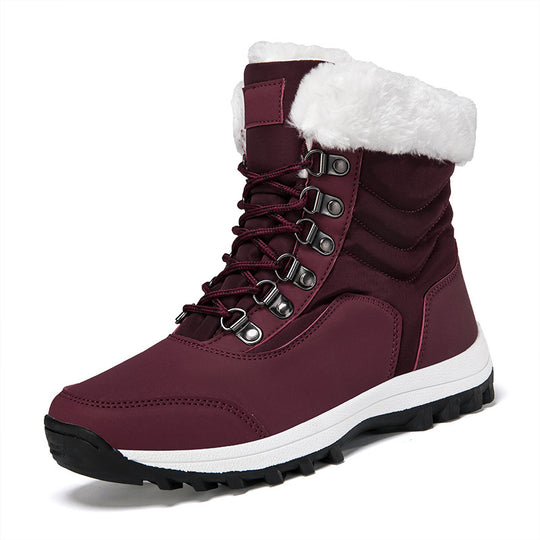 Damen Winterstiefel mit weichem Kunstfellkragen und rutschfester Laufsohle R&B