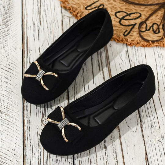 Damen Elegant designte Ballerinas mit funkelndem Schleifendetail R&B