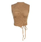 Damen Crop-Top mit raffinierten Raffungselementen und verstellbaren BindR&Bändern R&B