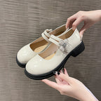 Damen Ballerina-Schuhe mit floralem Dekor und komfortablem Riemchen EB