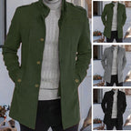 Herren eleganter, mittelschwerer Freizeitmantel mit Stehkragen und seitlichen Taschen