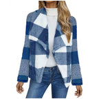 Damen Fleecejacke mit Karo-Muster