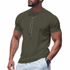 Herren Kurzarm T-Shirt mit strukturiertem Design und atmungsaktiver Baumwolle R&B