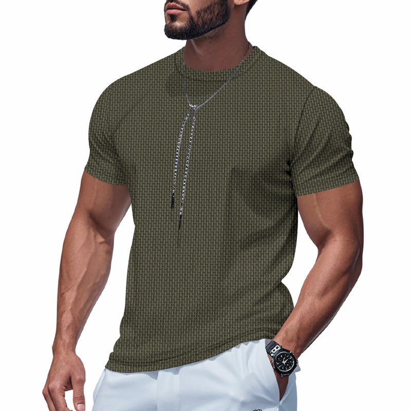 Herren Kurzarm T-Shirt mit strukturiertem Design und atmungsaktiver Baumwolle R&B