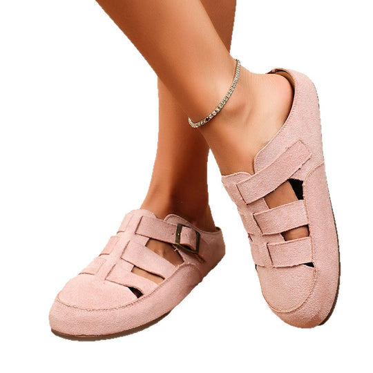 Damen offene Clogs mit verstellbarem Schnallenverschluss und atmungsaktivem Design R&B
