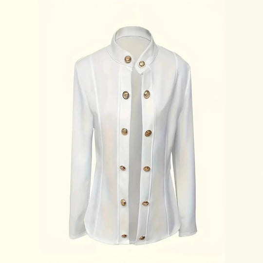 Damen elegante Couture-Jacke mit Schmuckknöpfen und tailliertem Schnitt R&B
