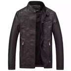 Herren trendige Kunstlederjacke mit feinen Steppdetails